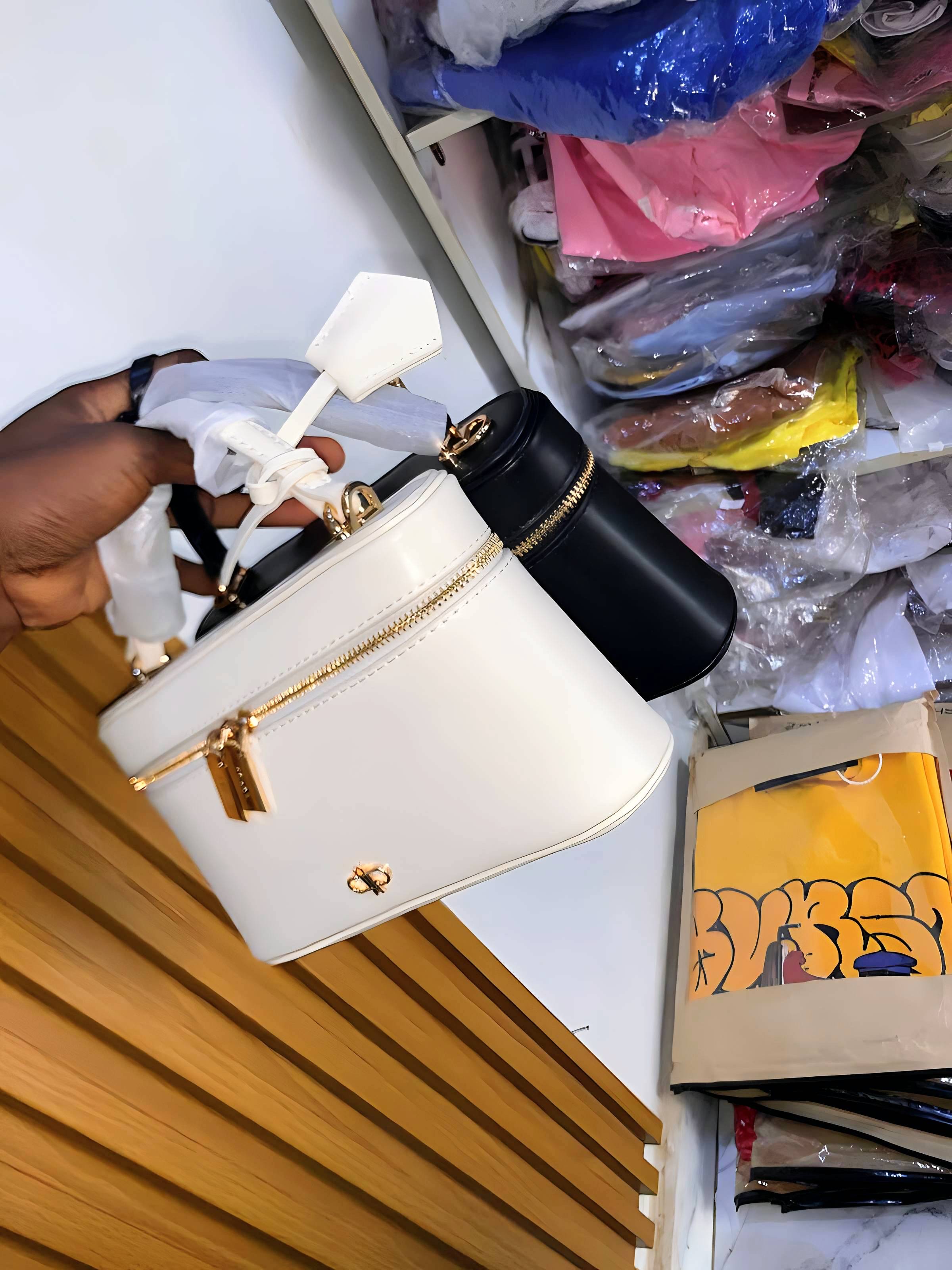 White and black mini bag